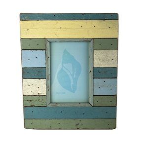 Z Gallerie 4 x 6 Picture Frame Distressed Painted Wooden Beach Ocean Theme